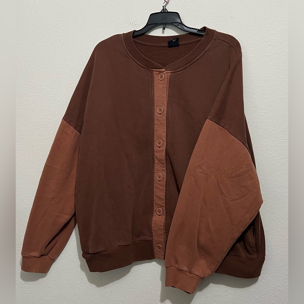 PacSun Brown Button-Up Sweater